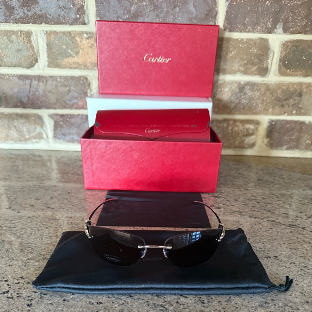 Cartier Panthers Silver Color Sunglasses